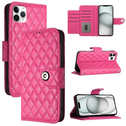 Phone Lanyard Case For Easy Everyday Access — quilted pink wallet case with short lanyard, card slots, kickstand and full protection