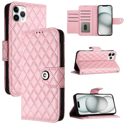 Pink quilted wallet style Phone Lanyard Case For Easy Everyday Access with card slots, detachable short lanyard and kickstand