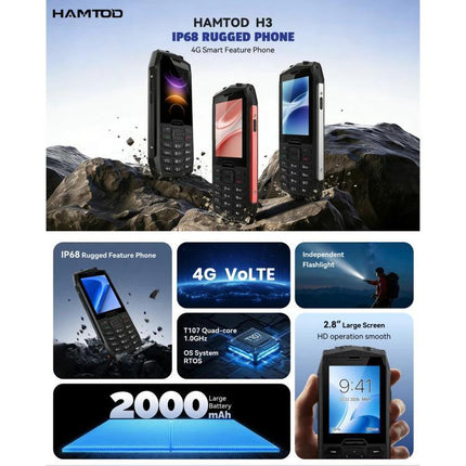 HAMTOD Rugged Phone for Everyday Outdoor and Work Use