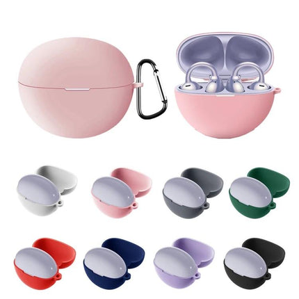 Protect Your Huawei FreeClip Earphones for Daily Use With Silicone Case - pink protective silicone case with carabiner and multiple color options