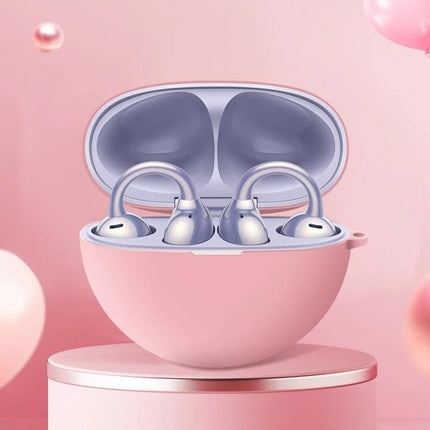 Protect Your Huawei FreeClip Earphones for Daily Use With Silicone Case — pink 360° protective silicone cover for commuting and workouts