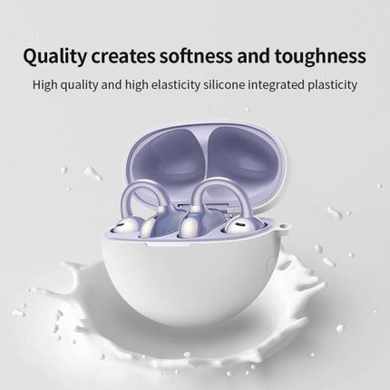 Protect Your Huawei FreeClip Earphones for Daily Use With Silicone Case - lavender silicone protective case showing 360° coverage
