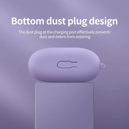 Protect Your Huawei FreeClip Earphones for Daily Use With Silicone Case showing purple case with bottom dust plug design