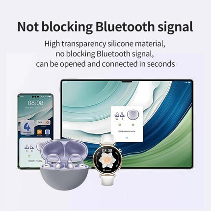 Protect Your Huawei FreeClip Earphones for Daily Use With Silicone Case - transparent silicone cover showing earphones connected to devices