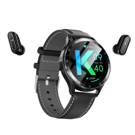 X10 Smart Bracelet for Everyday Connectivity and Wear with leather band showing call and fitness notifications