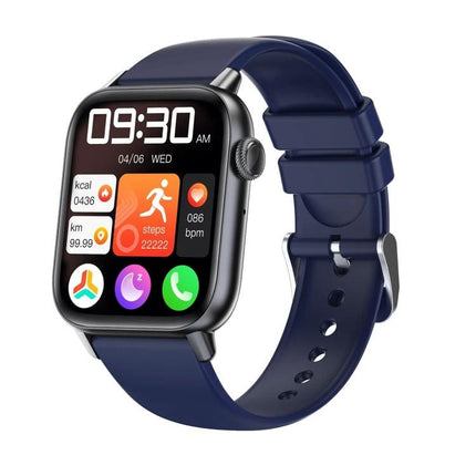 Daily Smart Watch for Everyday Health and Fitness Tracking - navy band smartwatch showing time, steps, heart rate and activity icons