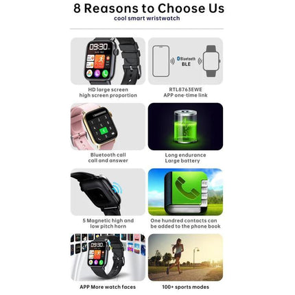 Daily Smart Watch for Everyday Health and Fitness Tracking - sleek smartwatch displaying steps, heart rate, sleep tracking, long battery and sports modes
