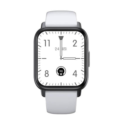 Daily Watch for Tracking Health and Fitness Activities - sleek white smartwatch showing analog-style face, heart rate and activity tracking display