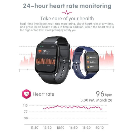 Daily Watch for Tracking Health and Fitness Activities showing 24-hour heart rate monitoring on smartwatch with sleep and activity tracking