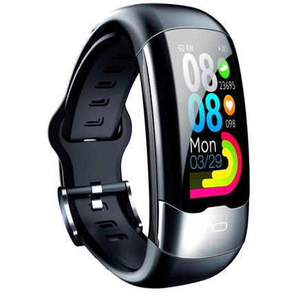 Spovan Bracelet Supports Daily Health Tracking Needs - black fitness tracker showing heart rate, steps, sleep and activity rings