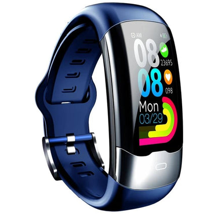 Spovan Bracelet Supports Daily Health Tracking Needs - navy fitness tracker showing heart rate, steps, and activity rings on screen