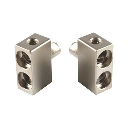 2-Pack Car Audio 2-In-1 Wire Power Supply Terminals - aluminum alloy dual-port block connectors for clean, secure car audio power wiring