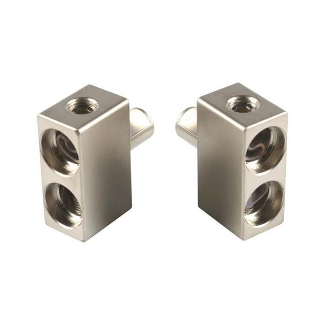 2-Pack Car Audio 2-In-1 Wire Power Supply Terminals - aluminum alloy dual-port block connectors for clean, secure car audio power wiring