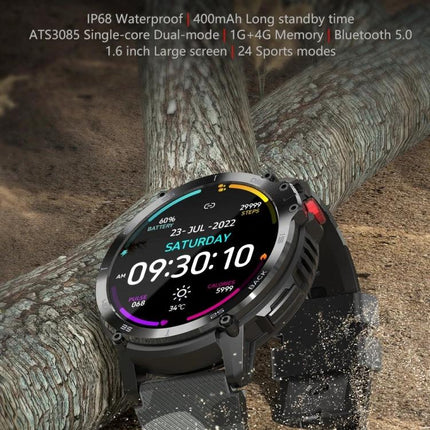 Essential Smart Watch for Everyday Health and Activity Tracking rugged waterproof watch showing time, heart rate, steps and notifications