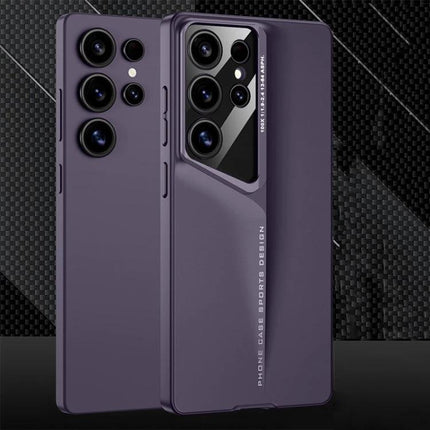 Samsung Galaxy Phone Case For Everyday Protection in slim purple matte finish showing camera cutouts and 360-degree everyday protection