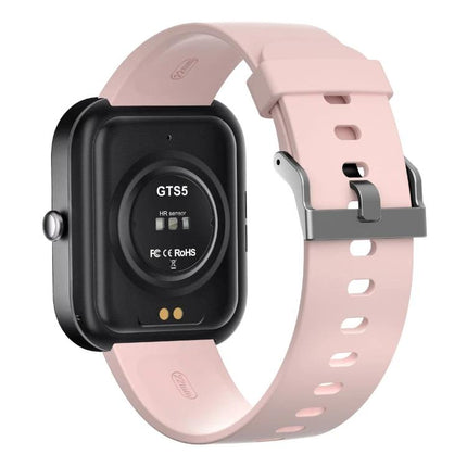 Fitness Smart Watch for Daily Health Monitoring and Activity Tracking - pink band smartwatch showing heart rate sensor and call notifications