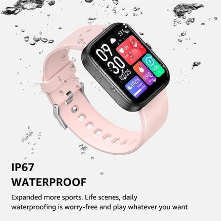 Fitness Smart Watch for Daily Health Monitoring and Activity Tracking - pink waterproof smartwatch showing heart rate, steps, notifications and activity tracking
