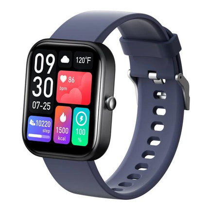 Fitness Smart Watch for Daily Health Monitoring and Activity Tracking - navy band showing heart rate, steps, calories and notifications on color display