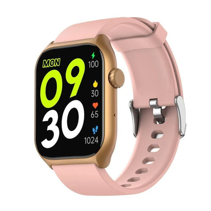 Track Your Daily Health and Activity with This Smart Watch - pink smartwatch showing steps, heart rate, and daily activity stats