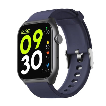 Track Your Daily Health and Activity with This Smart Watch - navy fitness smartwatch displaying steps, heart rate and activity metrics