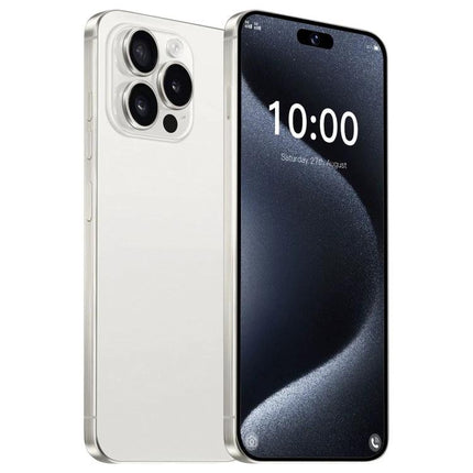 Reliable Smartphone for Everyday Communication and Use - white Android phone with dual SIM and expandable storage, front and back view