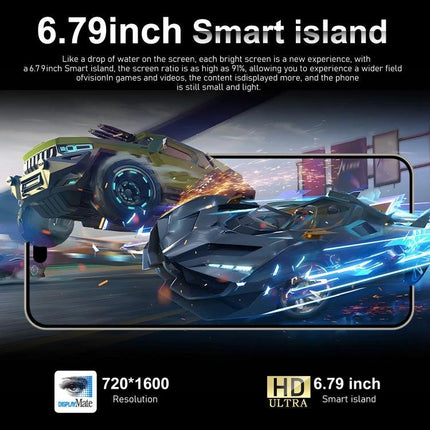 Reliable Smartphone for Everyday Communication and Use showing 6.79-inch display for calls, messaging, browsing and dual SIM convenience