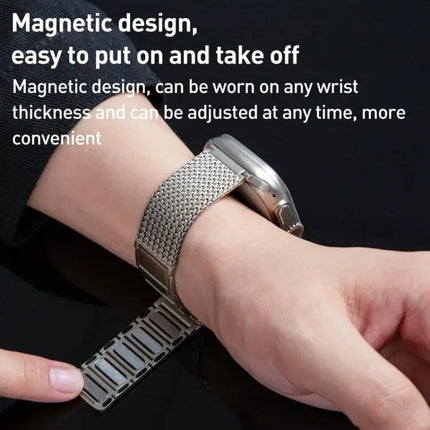 Stainless Steel Woven Magnetic Band For Apple Watch 38-44mm