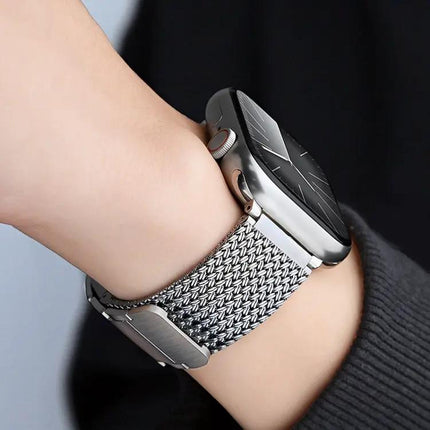Magnetic Stainless Steel Braided Band For Apple Watch