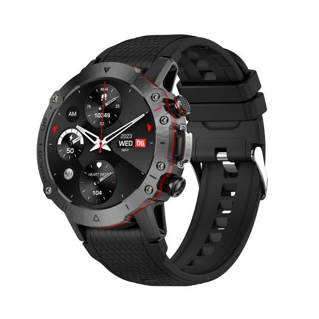 ELF3 Smart Watch for Everyday Health and Activity Tracking - black rugged watch with heart rate and step-tracking display