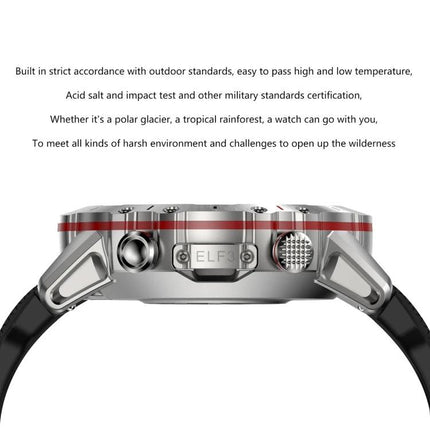 ELF3 Smart Watch for Everyday Health and Activity Tracking rugged stainless steel side view showing buttons and durable strap