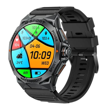 Smart Watch for Everyday Wear and Staying Connected - black rugged smartwatch showing time, heart rate, steps, and notifications