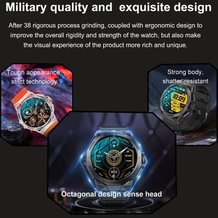 Smart Watch for Everyday Wear and Staying Connected — rugged octagonal face showing notification, heart rate, sleep and commute-ready design