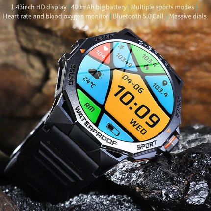 Smart Watch for Everyday Wear and Staying Connected - rugged waterproof watch face showing time, health metrics and notifications