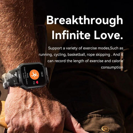 LEMFO Smart Watch for Daily Connectivity and Activity Use showing heart-rate and activity tracking on wrist during outdoor run
