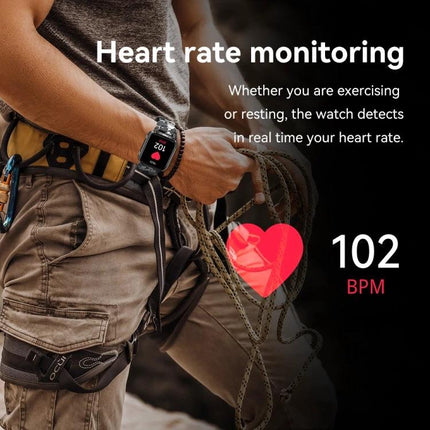 LEMF0 Smart Watch for Daily Connectivity and Activity Use - wrist heart rate monitoring 102 BPM during climbing
