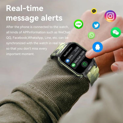 LEMFO Smart Watch for Daily Connectivity and Activity Use showing real-time message alerts and app notifications on wrist during commute