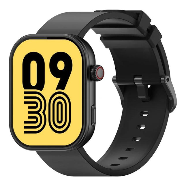 Zeblaze Smart Watch for Everyday Health and Activity Use black smartwatch with yellow digital face showing time and silicone strap