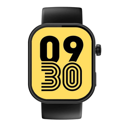 Zeblaze Smart Watch for Everyday Health and Activity Use showing yellow digital watch face with bold 09:30 time and black silicone band