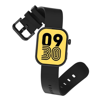 Zeblaze Smart Watch for Everyday Health and Activity Use black smartwatch with yellow digital face showing 09:30 and silicone strap