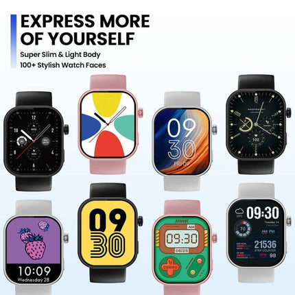 Zeblaze Smart Watch for Everyday Health and Activity Use - lineup of eight colorful watch faces showing heart rate, time, and activity stats