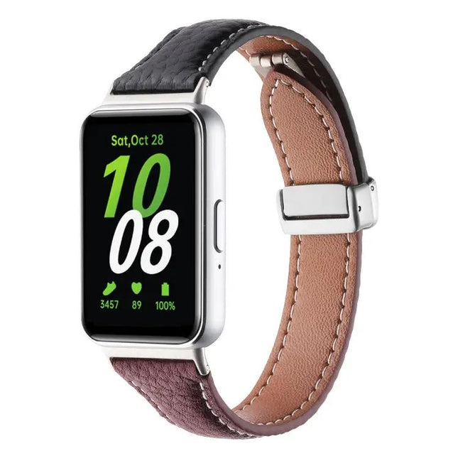 Samsung Galaxy Fit 3 Slim Litchi Leather Magnetic Band | Syndmart