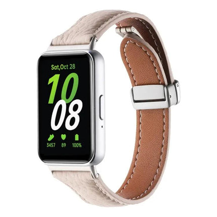 Samsung Galaxy Fit 3 Slim Litchi Leather Magnetic Band