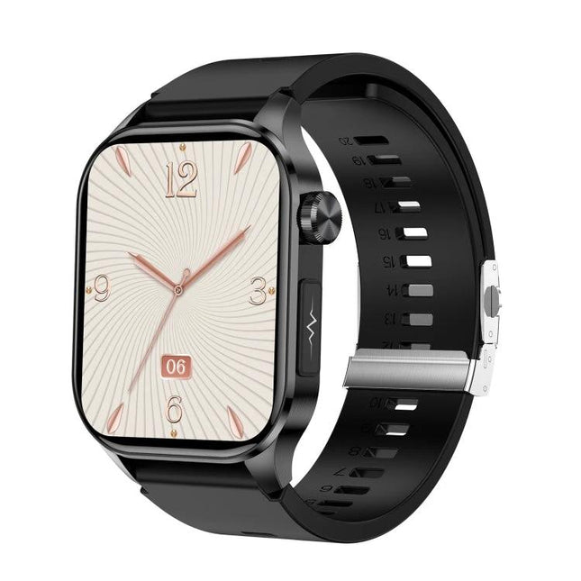 Versatile Smart Watch for Daily Fitness and Health Tracking - black smartwatch with ECG, heart rate, step and blood pressure monitoring features