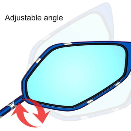 Motorcycle Rearview Mirror Burnt Titanium Diamond Plating Gold Blue adjustable angle anti-glare HD glass aluminum alloy housing
