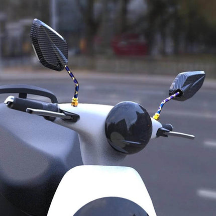 Motorcycle Rearview Mirror Burnt Titanium Diamond Plating Gold Blue on scooter handlebar, anti-glare HD glass, aluminum alloy housing
