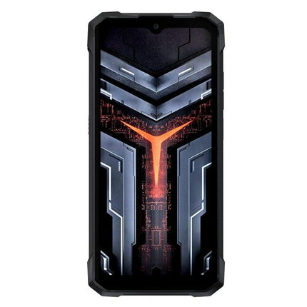 HOTWAV Rugged Phone for Daily Outdoor Activities showing durable black rugged design with long battery life and reinforced corners