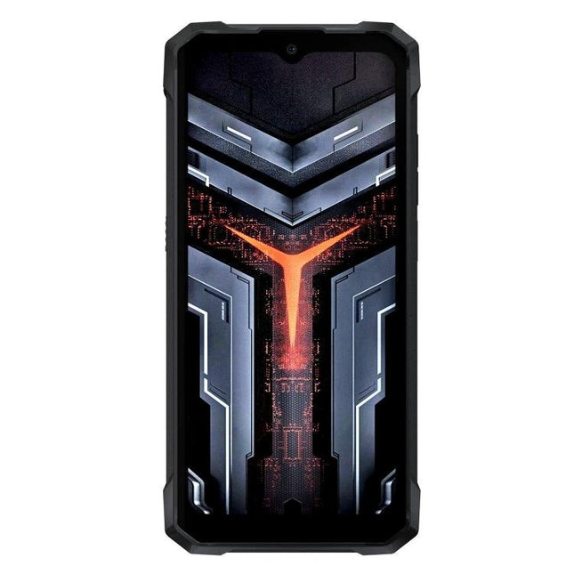 HOTWAV Rugged Phone for Daily Outdoor Activities showing durable black rugged design with long battery life and reinforced corners