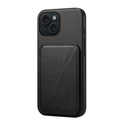 Slim Phone Case With Card Slot For Everyday Carry Easy Access To ID And Cards For Daily Errands - black PU leather slim card holder case