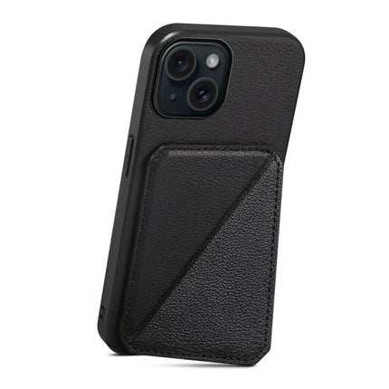Slim Phone Case With Card Slot For Everyday Carry Easy Access To ID And Cards For Daily Errands - black PU leather slim card slot phone case