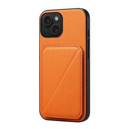 Slim Phone Case With Card Slot For Everyday Carry Easy Access To ID And Cards For Daily Errands - slim orange PU leather phone case with hidden dual card slots